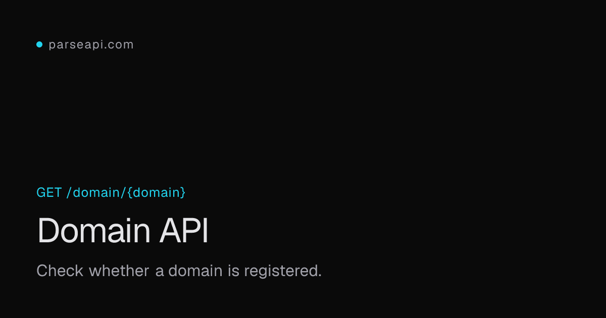 Domain Availability API · ParseAPI